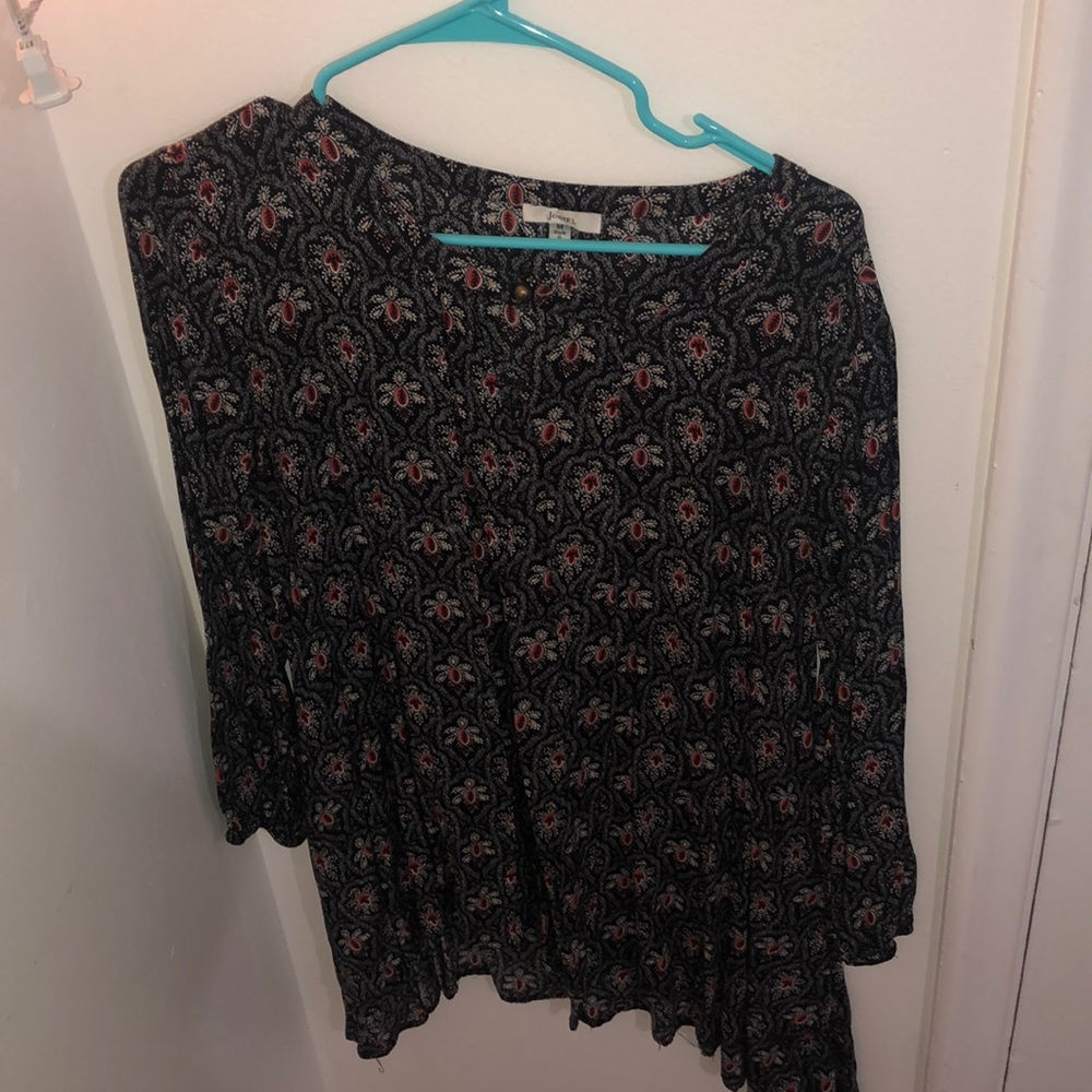 Patterned long sleeve tunic